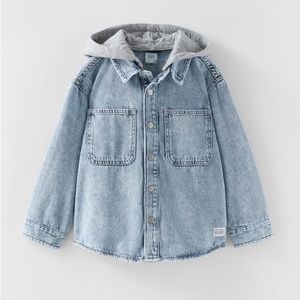 Boys Zara hooded denim jacket size 8